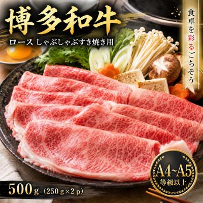 ふるさと納税 香春町 [厳選部位][A4〜A5]博多和牛ロースしゃぶしゃぶすき焼き用 500g(250g×2p)