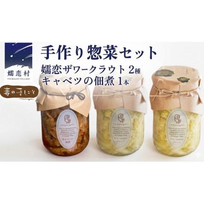 ふるさと納税 嬬恋村 農家手作り!嬬恋産キャベツを味わうザワークラウト2種&amp;キャベツの佃煮1本セット