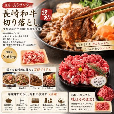ふるさと納税 佐世保市 【A4〜A5】訳あり!長崎和牛切り落とし 250g |  | 03