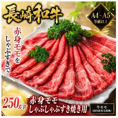 ふるさと納税 佐世保市 [A4〜A5]長崎和牛赤身モモしゃぶしゃぶすき焼き用 250g