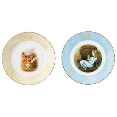 ふるさと納税 土岐市 [美濃焼]マクミラン・アリス クラシック ケーキプレート ペアセット[山加商店]ALC10-153