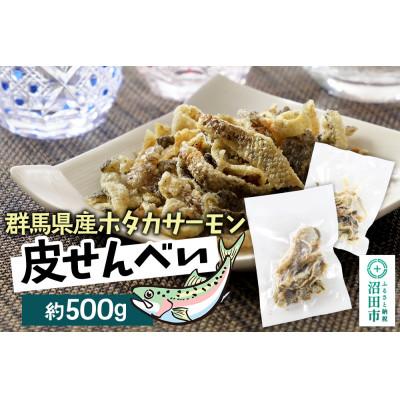ふるさと納税 沼田市 CAS印 群馬県産ホタカサーモン皮せんべい 約500g 株式会社沼田魚菜市場仲卸