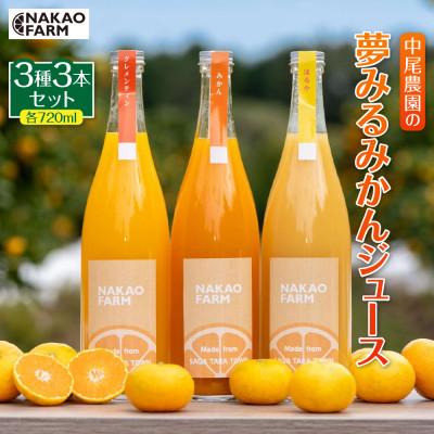 ふるさと納税 太良町 中尾農園の夢みるみかんジュース贅沢3種3本セット[みかん・はるか・クレメンティン] [OC8×1]