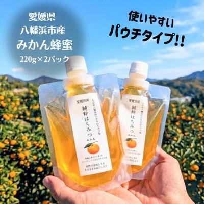 ふるさと納税 八幡浜市 純粋はちみつ[みかん蜂蜜]220g×2パック(パウチタイプ)[74-2]