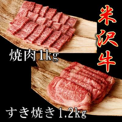 ふるさと納税 小国町 [先行予約][期間限定]米沢牛 ごちそうパックA すき焼き用1.2kg&amp;焼肉用1kg