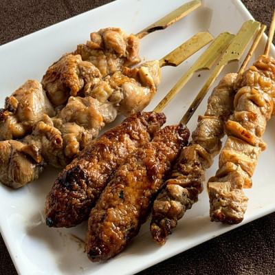 ふるさと納税 京丹後市 老舗居酒屋 炭火焼き鳥セット(6種×2本)タレと塩味 もも・つくね・にんにく焼き鳥・ズリ・なんこつ