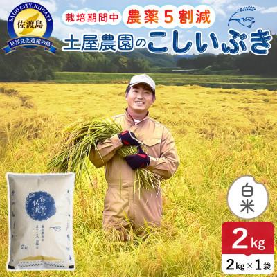 ふるさと納税 佐渡市 [新米予約]令和8年産 佐渡島産こしいぶき 白米2kg 土屋農園 農家直送 栽培期間中農薬5割減