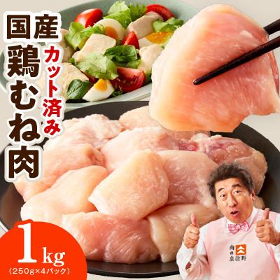 ふるさと納税 泉佐野市 [カット済み]国産 鶏むね肉 1kg 氷温熟成×極味付け 小分け 250g×4P