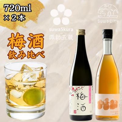 ふるさと納税 諏訪市 [諏訪五蔵]梅酒 リキュール飲み比べセット 720ml×2本 横笛「純米仕込み 梅酒」 真澄「梅酒」