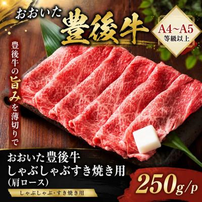 ふるさと納税 竹田市 [A4〜A5]おおいた豊後牛しゃぶしゃぶすき焼き用(肩ロース)250g/1p(竹田市)
