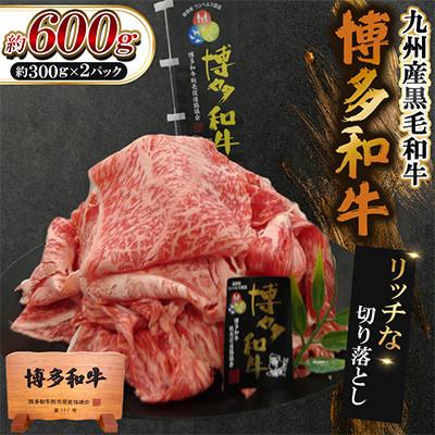 ふるさと納税 遠賀町 九州産黒毛和牛[博多和牛]リッチな切り落とし 計約600g(約300g×2パック)(遠賀町)