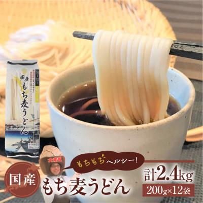 ふるさと納税 豊橋市 国産もち麦うどん [内容量:200g×12袋]