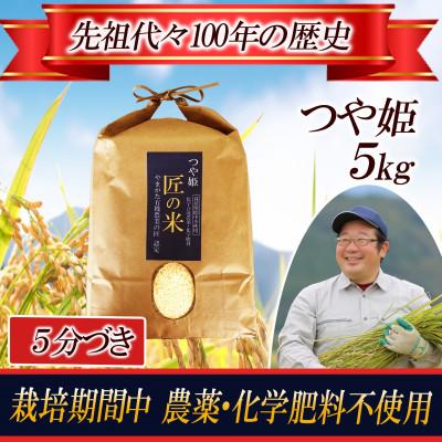 ふるさと納税 酒田市 [栽培期間中農薬不使用]つや姫[5ぶづき]5kg 大粒LLサイズ以上厳選 精米仕立て 令和8年産