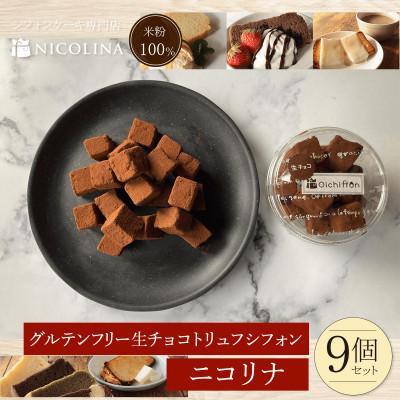 ふるさと納税 福知山市 米粉の生チョコトリュフシフォン 9個セット 食後やおやつにぴったりなスイーツ。贈答品やギフトでも