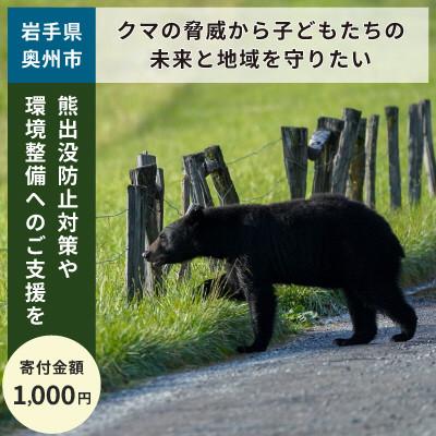 ふるさと納税 奥州市 [返礼品なし]クマの脅威から子どもたちと地域を守る 熊出没対策支援(1,000円) [GDO05]
