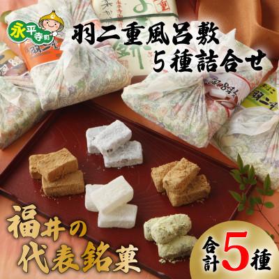 ふるさと納税 永平寺町 羽二重風呂敷5種詰合せ(各種10個入り)[A-011001]