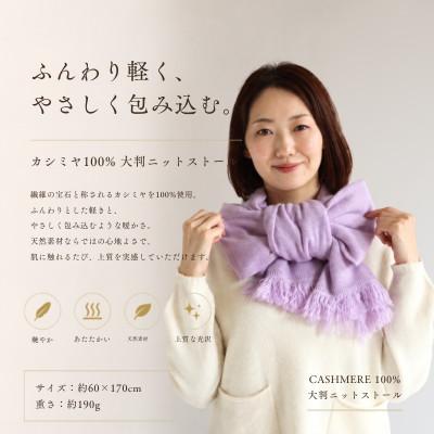 ふるさと納税 泉佐野市 100%カシミヤ・大判ストール ラベンダー