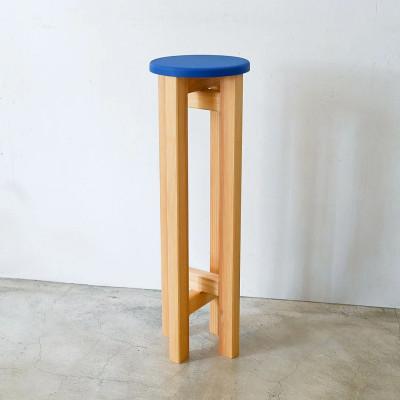ふるさと納税 守谷市 小さなスツール(座面カラー[青]×脚カラー[ナチュラル])
