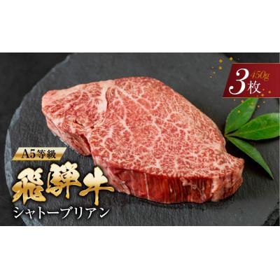 ふるさと納税 本巣市 トキノ屋[A5等級] 飛騨牛シャトーブリアン 150g×3枚 [mt653]