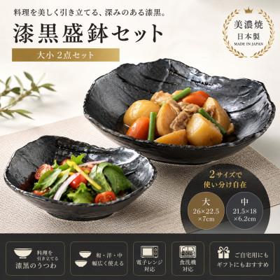 ふるさと納税 土岐市 [美濃焼]漆黒盛鉢セット [陶土う庵](1010-0003)