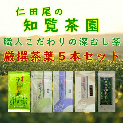 ふるさと納税 南九州市 【自宅用】知覧茶園の深むし茶「 厳撰茶葉5種セット」(150g×1本　各70g×4本) | 