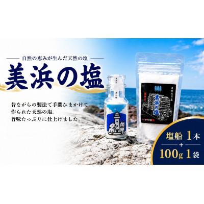 ふるさと納税 美浜町 海塩 1本、美浜の塩 100g×1袋