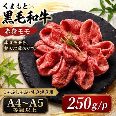 ふるさと納税 大津町 [A4〜A5]くまもと黒毛和牛赤身モモしゃぶしゃぶすき焼き用 250g