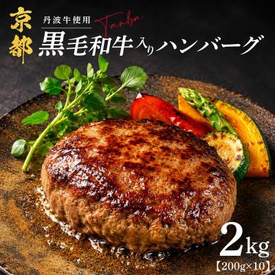 ふるさと納税 京丹波町 黒毛和牛入りハンバーグ 200g×10個 2kg 丹波牛 京都府産