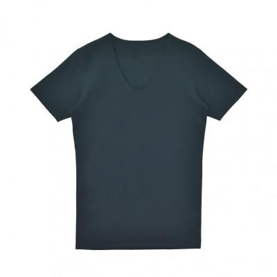 ふるさと納税 松山市 メンズ 速乾 V首夏用肌着 2枚組 22SS0001 黒 2XLサイズ YOSHIDA SHIRTS