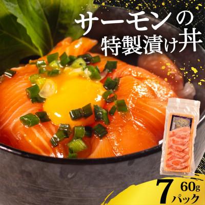 ふるさと納税 松原市 サーモン 漬け丼 7食 小分け
