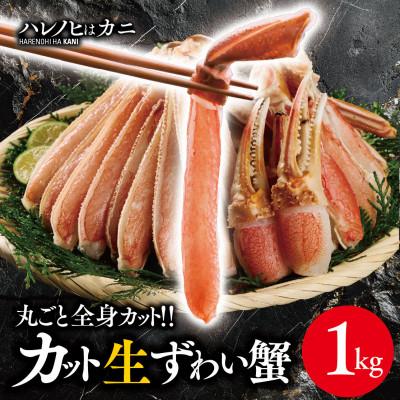 ふるさと納税 大洗町 [ハレノヒはカニ]生ずわい蟹 1kg カット済み ズワイガニ