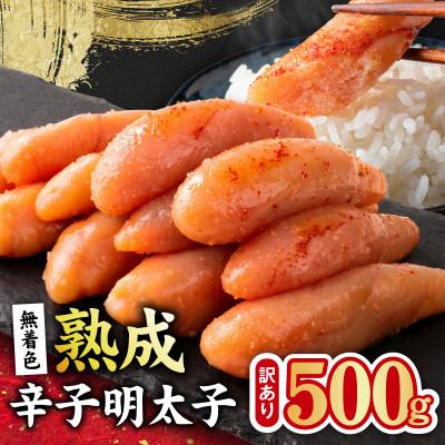 ふるさと納税 泉佐野市 熟成 無着色 辛子明太子 500g 訳あり 切子 おつまみやご飯のお供に