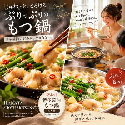 ふるさと納税 大木町 訳あり!博多醤油もつ鍋 4人前(2人前×2回セット)(大木町)CP075a |  | 02