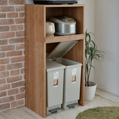 ふるさと納税 坂井市 組立式家具 幅約60cmゴミ箱もスッキリ収納出来るレンジ台 KR-1360R ブラウン木目