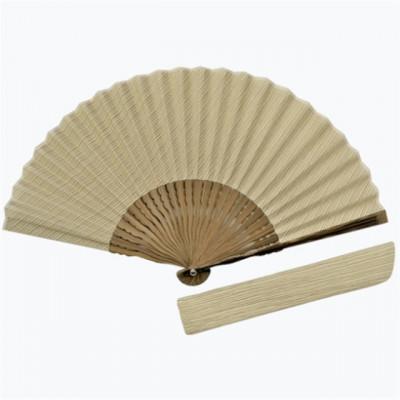 ふるさと納税 小千谷市 [小千谷縮 扇子 ベージュ 7寸]麻布 扇子入れ付 伝統工芸 小千谷織物同業協同組合 新潟県 小千谷