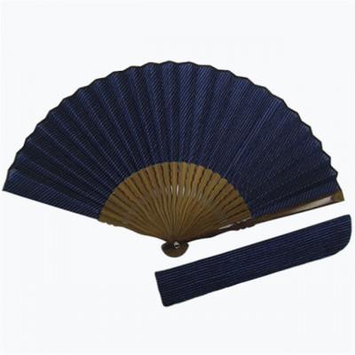 ふるさと納税 小千谷市 [小千谷縮 扇子 紺 7寸]麻布 扇子入れ付 伝統工芸 小千谷織物同業協同組合 新潟県 小千谷市