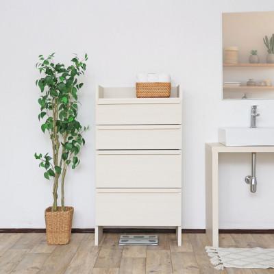 ふるさと納税 坂井市 組立式家具 幅64cm多種多様な収納と機能性を持つチェストSE-1265H ホワイト木目