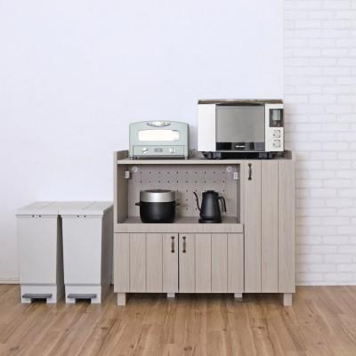 ふるさと納税 坂井市 組立式家具 幅約105cmカントリーデザインキッチンカウンターレンジ台 CN-9010SR クルミ