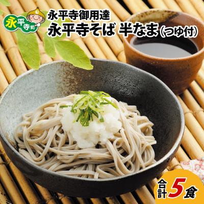 ふるさと納税 永平寺町 永平寺御用達 永平寺そば 半なま 5人前(つゆ付き)[A-038003]