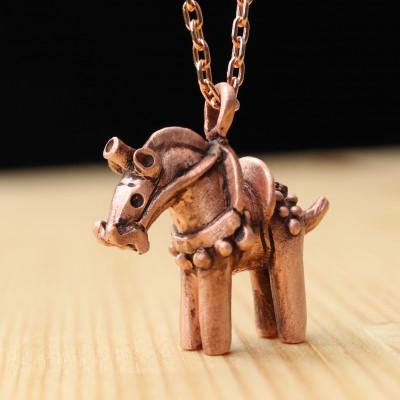 ふるさと納税 市川三郷町 [縄文アクセサリーDo_goods]純銅製 豆馬形埴輪のネックレス 700-180