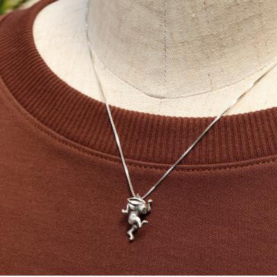 ふるさと納税 市川三郷町 [縄文アクセサリーDo_goods]シルバー925製 鳥獣戯画 うさぎのネックレス小 700-213