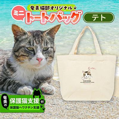 ふるさと納税 奄美市 [奄美の保護猫支援(ワクチン代)]+ミニトートバッグ(キジ白)
