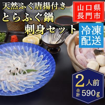 ふるさと納税 長門市 天然ふぐ唐揚付き とらふぐ鍋・とらふぐ刺身セット2人前/冷凍
