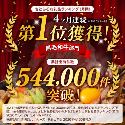 ふるさと納税 天草市 A4〜A5等級 黒毛和牛 切り落とし 1kg(500g×2P)_S001-001A |  | 01