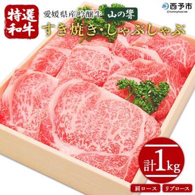 ふるさと納税 西予市 <愛媛県産吟醸牛「山の響」和牛すき焼き・しゃぶしゃぶ(国産黒毛和牛)> ロース リブ グルメ 薄切り