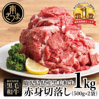 ふるさと納税 南さつま市 [鹿児島県産]黒毛和牛 赤身 切り落とし 1kg(500g×2)