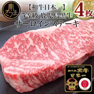 ふるさと納税 南さつま市 [鹿児島黒牛]5等級 サーロインステーキ4枚 約800g JA食肉かごしま