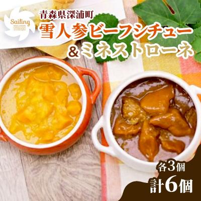 ふるさと納税 深浦町 雪人参ビーフシチュー&amp;ミネストローネ6個セット