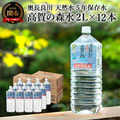 ふるさと納税 関市 高賀の森水 5年保存水(2000ml 6本×2ケース) ペットボトル 防災 2L 災害 天然水