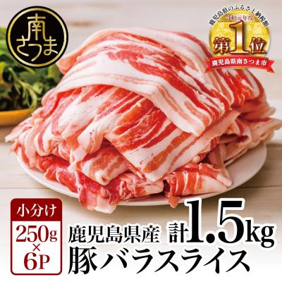 ふるさと納税 南さつま市 【鹿児島県産】豚バラスライス 250g×6P 計1.5kgセット